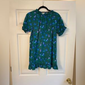 Hill House Genevieve green floral mini dress
